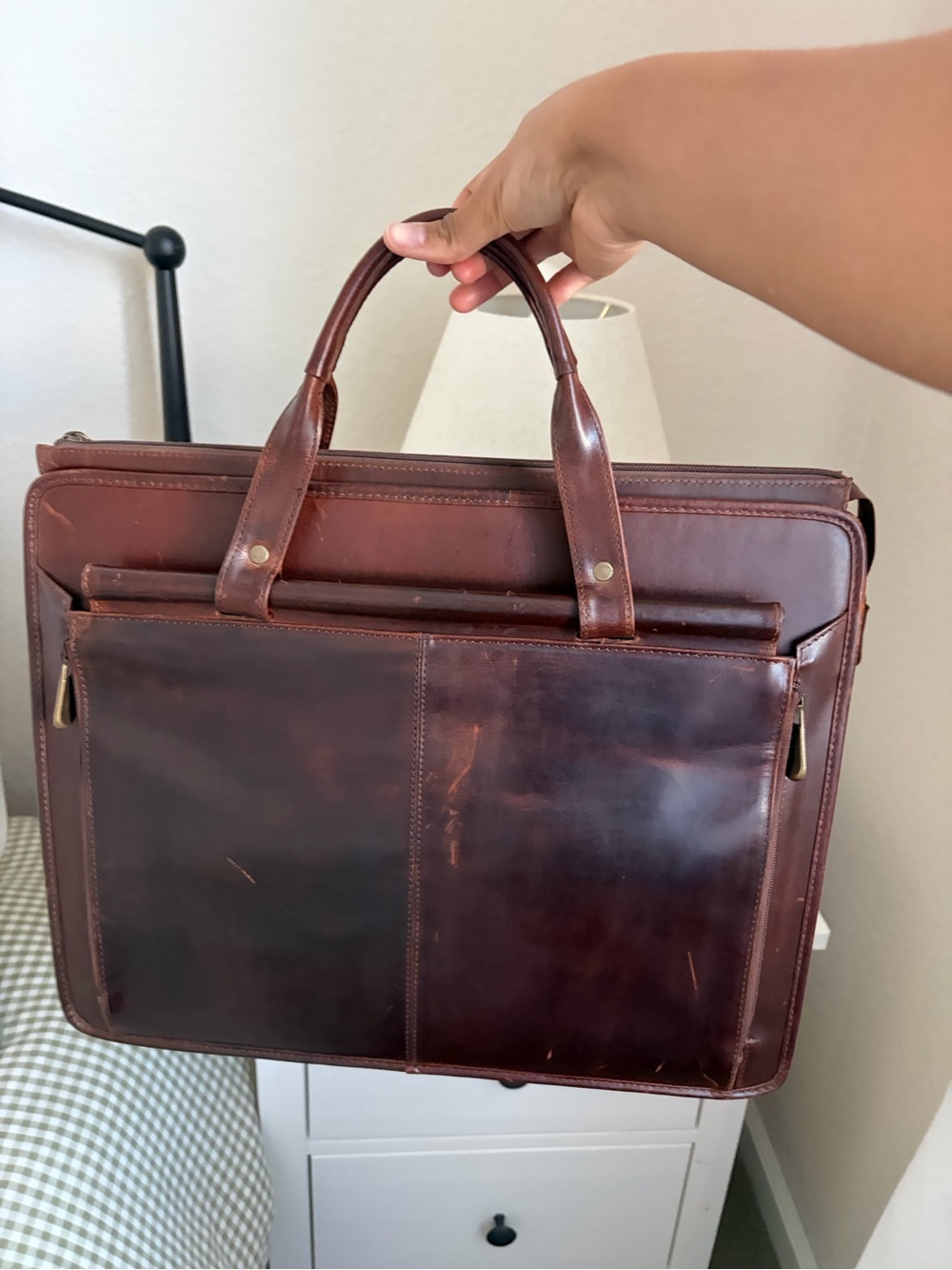 Classic Brown Leather Briefcase